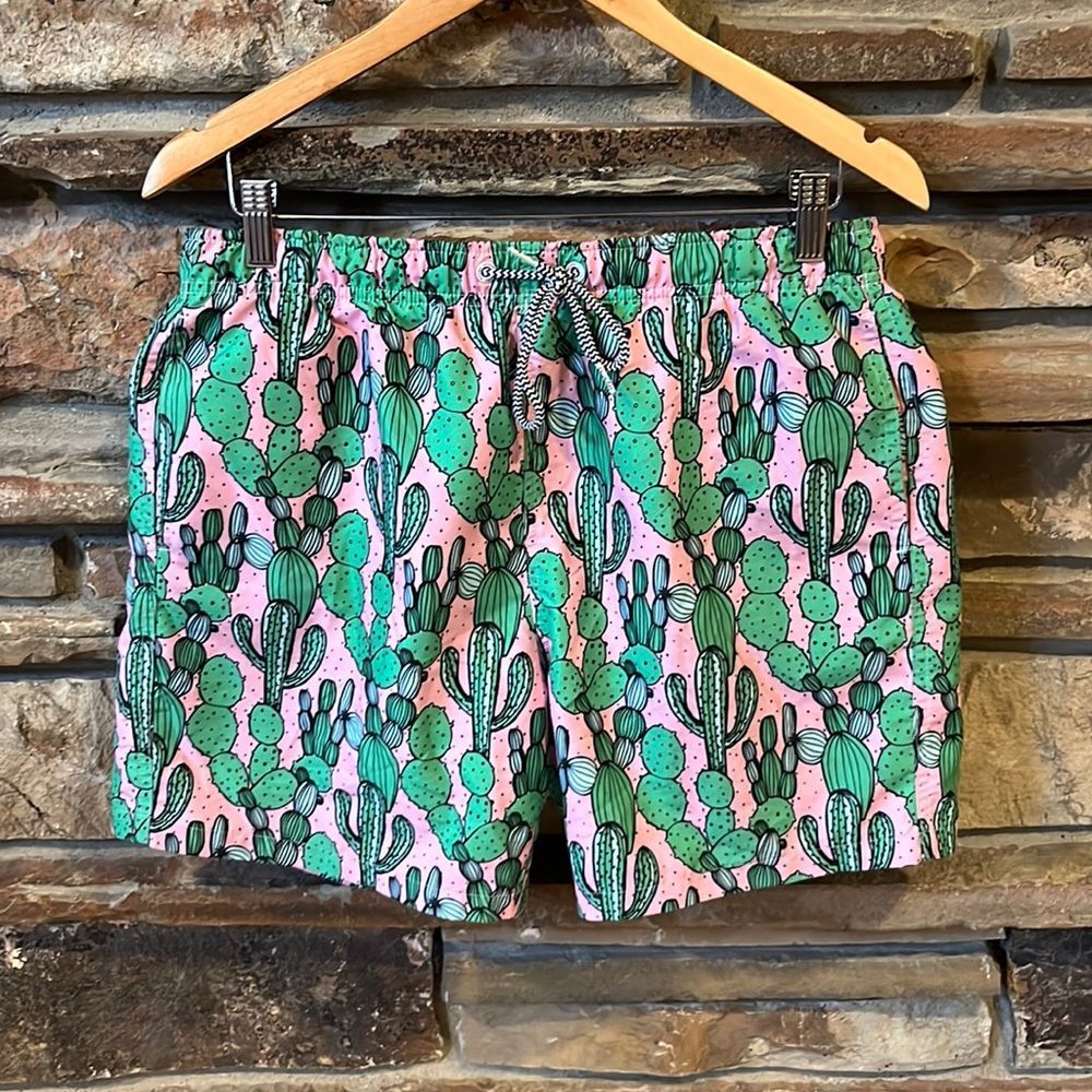 Boardies Pink Cactus Print Swim Trunks